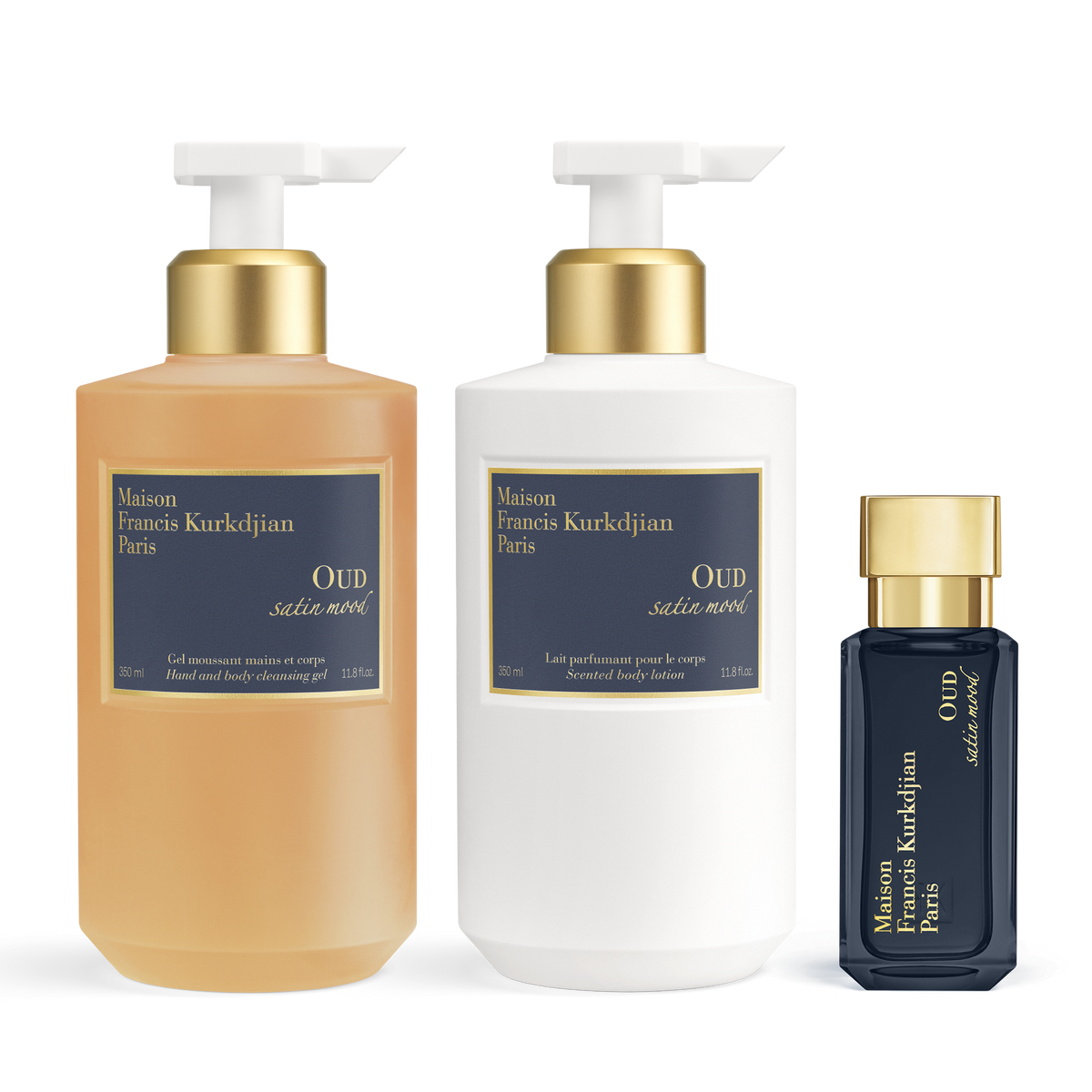 OUD satin mood Scented hand & body cleansing gel, Scented body lotion <br>and Eau de parfum Trio null