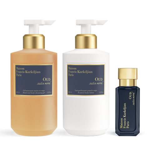 OUD satin mood Scented hand & body cleansing gel, Scented body lotion <br>and Eau de parfum Trio null