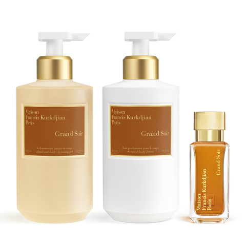 Grand Soir Scented hand & body cleansing gel, Scented body lotion <br>and Eau de parfum Trio null