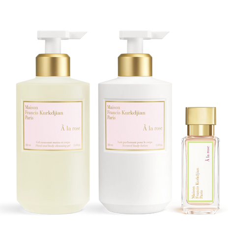 À la rose Scented hand & body cleansing gel, Scented body lotion <br>and Eau de parfum Trio null